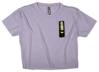 Buy womens-lavender-crop-top Ripped Rags Mile High Ice Cream Women's Cropped T-shirt, Lavender, Charcoal