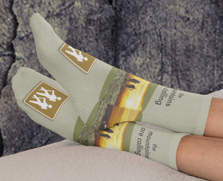 The Mountain are Calling Crew Socks, Khaki