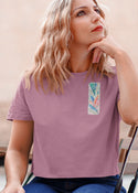 Ripped Rags Nature's Artwork Women's Cropped T-shirt, Shiraz, Stonewash Green