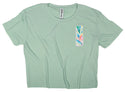 Ripped Rags Nature's Artwork Women's Cropped T-shirt, Shiraz, Stonewash Green