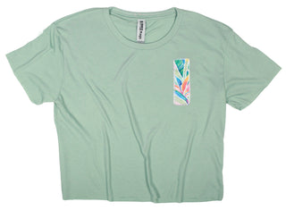 Buy womens-stonewash-green-crop-top Ripped Rags Nature's Artwork Women's Cropped T-shirt, Shiraz, Stonewash Green