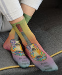 "Peace, Love, Music" Crew Socks, Multi-Color