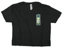 Ripped Rags Pina Colada Women's Cropped T-shirt, Black, Stonewash Green