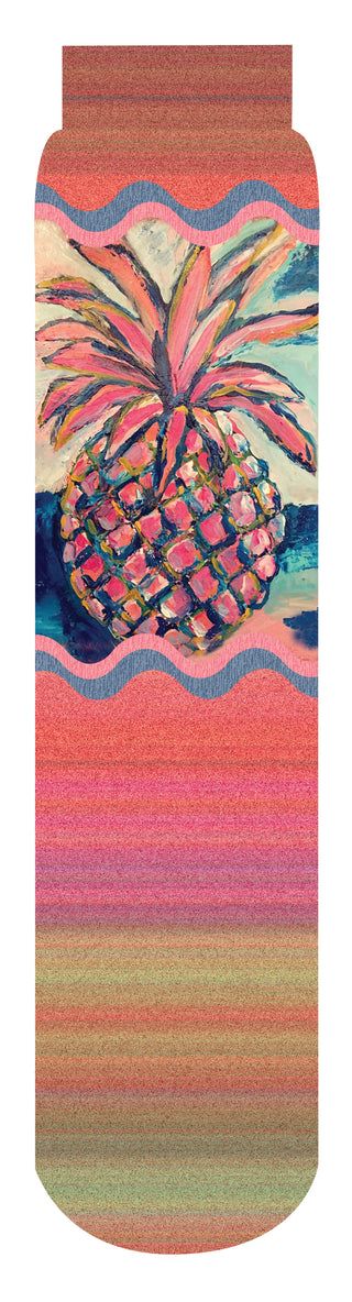 Pineapple Dreams Crew Socks, Pink, Orange