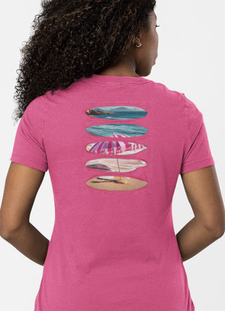 Ripped Rags Pink Beach Umbrella Women's Ripped T-shirt