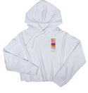 Ripped Rags Pink/Yellow Tie Dye Women's Cropped Hoodie, White, Black
