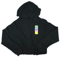 Ripped Rags Rainbow Tie Dye Women's Cropped Hoodie, Black, White