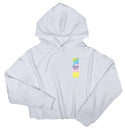 Ripped Rags Rainbow Tie Dye Women's Cropped Hoodie, Black, White