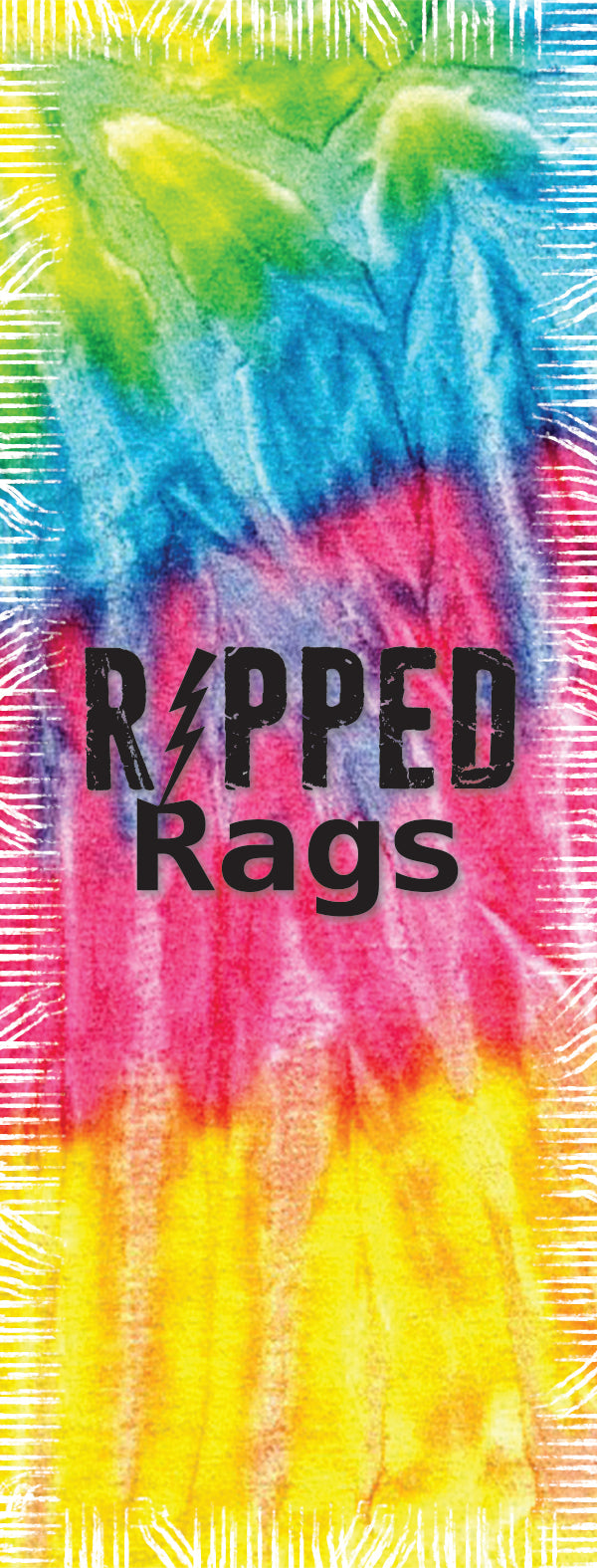 Ripped Rags Rainbow Tie Dye Women's Cropped Hoodie, Black, White