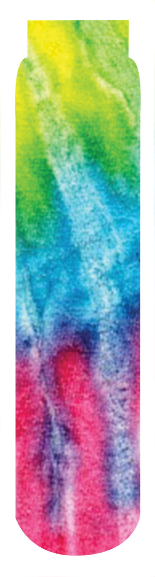 Rainbow Tie Dye Crew Socks, Pink, Purple, Blue, Green, Yellow