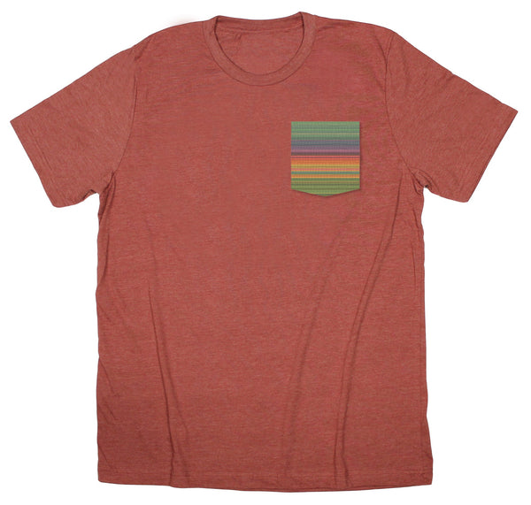 Retro Sunset Stripe Pocket T-shirt