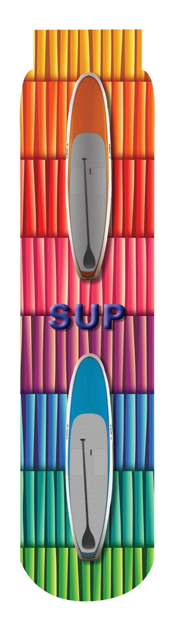 SUP: Stand Up Paddleboard Crew Socks, Multi.