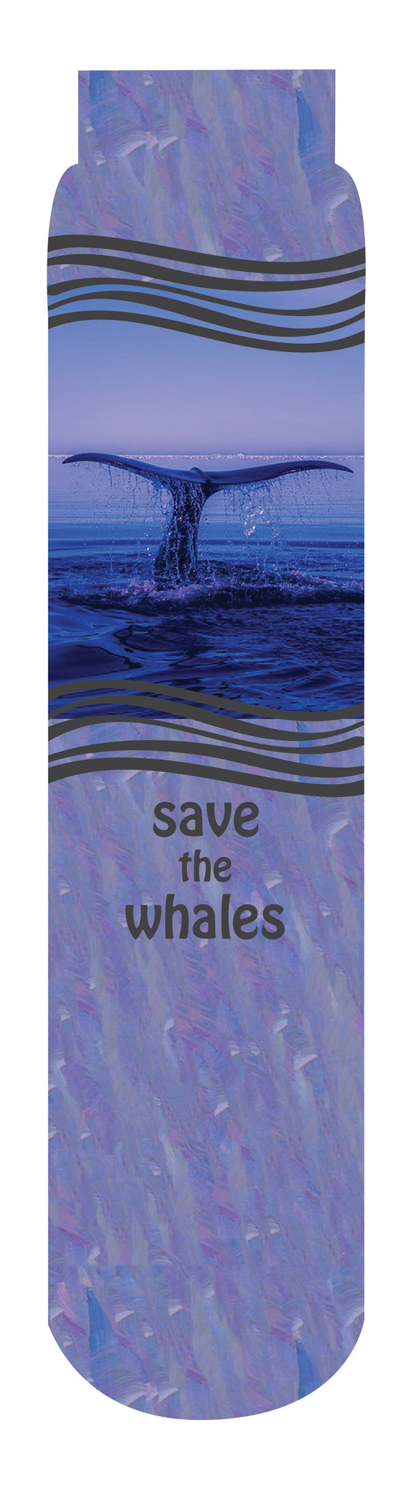 Save the Whales Crew Socks, Purple Blue