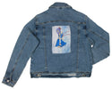 Ripped Rags Stars & Sass Women's Distressed Denim Jacket, Medium Blue
