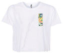 Ripped Rags Tangled Beauty Women's Cropped T-shirt, Charcoal, White