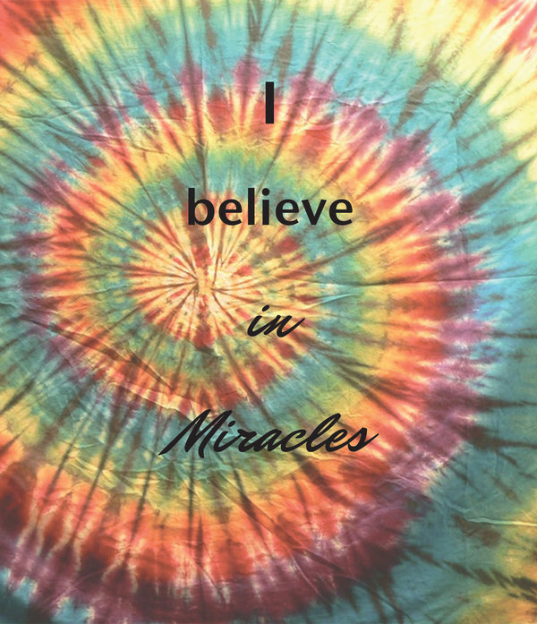 Tie Dye "I Believe in Miracles" Women's Ripped T-shirt