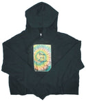 Ripped Rags Tie Dye "Born to be Ripped" Patch Women's Cropped Hoodie, Sage, Black, Bone    