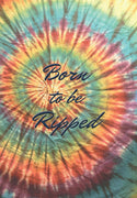 Ripped Rags Tie Dye "Born to be Ripped" Patch Women's Cropped Hoodie, Sage, Black, Bone    