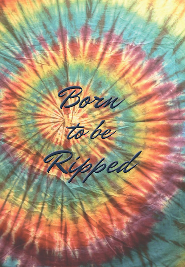Ripped Rags Tie Dye "Born to be Ripped" Patch Women's Cropped Hoodie, Sage, Black, Bone    