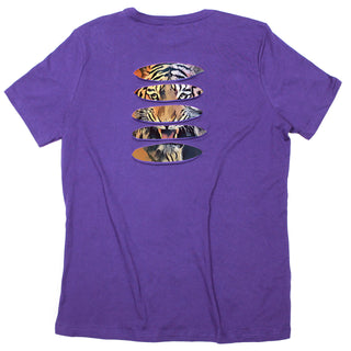 Buy womens-purple-crew-neck Tough Tiger Women&#39;s Ripped T-shirt