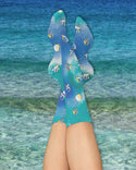 Tropical Fish Crew Socks, Blue, Aqua