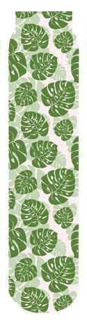 Tropical Foliage Green Crew Socks, Green