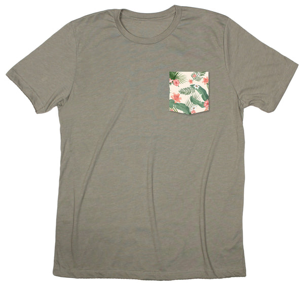 Tropical Pastels Floral Pocket T-shirt