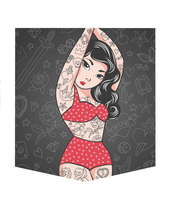 Vintage Tattoo Chica Pocket T-shirt