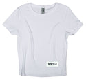 Ripped Rags Whitewashed Overturn "Fear" Women's Cropped Baby T-shirt, Black, Athletic Grey, White