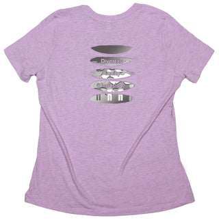 Buy womens-prism-lilac-crew All People &quot;Diversity Equity Inclusion&quot; Women&#39;s Ripped T-shirt