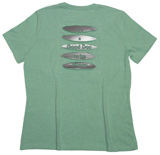 Buy womens-prism-green-crew Ocean &quot;It&#39;s a Good Day to be Happy&quot; Women&#39;s Ripped T-shirt
