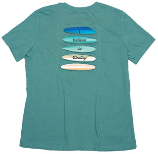 Buy womens-blue-lagoon-crew-neck Beach &quot;I Believe in Destiny&quot; Women&#39;s Ripped T-shirt