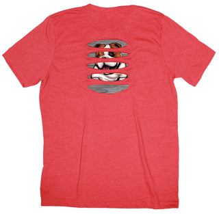 Buy red Beefy Bulldog Ripped T-shirt