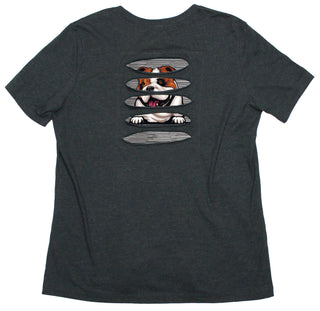 Buy womens-black Beefy Bulldog Women&#39;s Ripped T-shirt