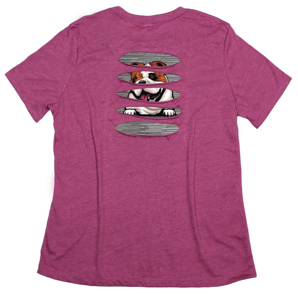 Beefy Bulldog Women's Ripped T-shirt