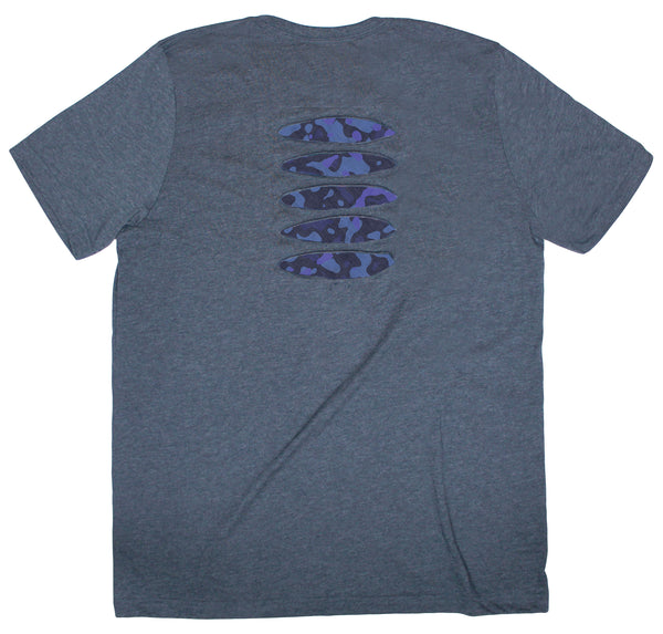 Blue Camo Ripped T-shirt