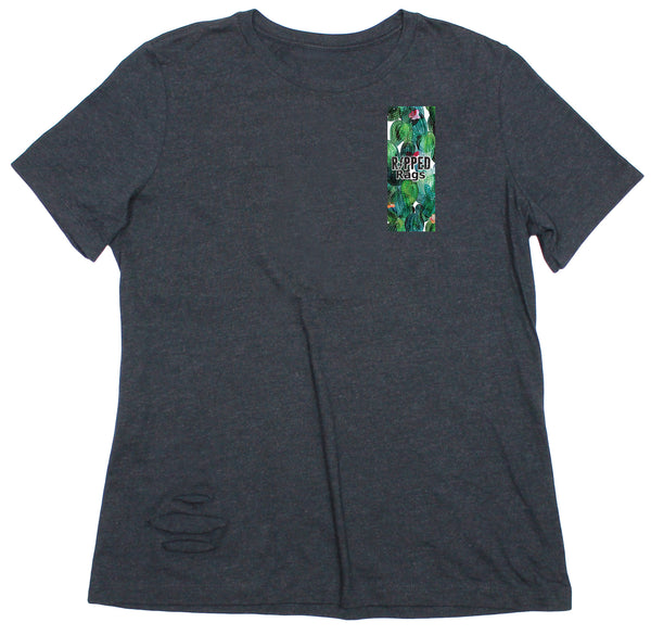 Cactus Floral Women's Ripped T-shirt