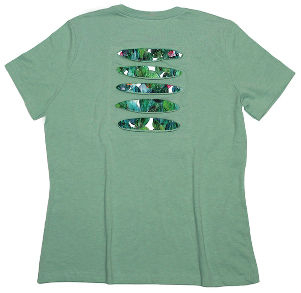 Cactus Floral Women's Ripped T-shirt