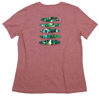 Buy womens-mauve-crew-neck Cactus Floral Women&#39;s Ripped T-shirt