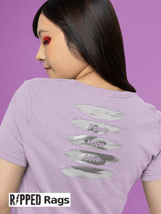 Cairns, "Peace Hope Love" Women's Ripped T-shirt