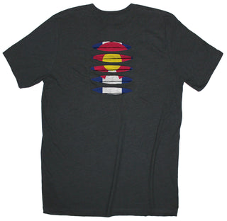 Buy black Ripped Rags Colorado Flag Ripped T-shirt