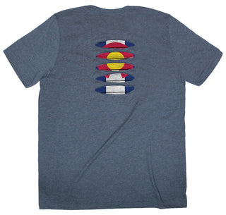 Buy navy Ripped Rags Colorado Flag Ripped T-shirt