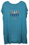 Women's Teal V-neck Top