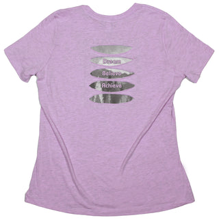 Buy womens-prism-lilac-crew Forest &quot;Dream Believe Achieve&quot; Women&#39;s Ripped T-shirt