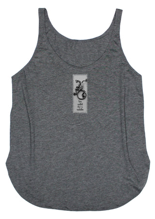 Buy womens-charcoal-tank Gecko &quot;Be Wild for a While&quot; Women&#39;s Frayed Patch Tank Top