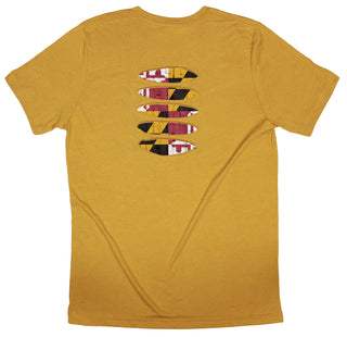 Buy mustard Maryland Flag Ripped T-shirt