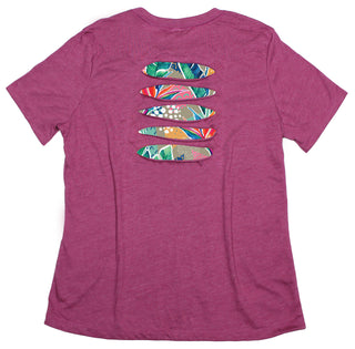 Buy womens-magenta-crew Nature&#39;s Artwork Women&#39;s Ripped Crew Neck T-shirt