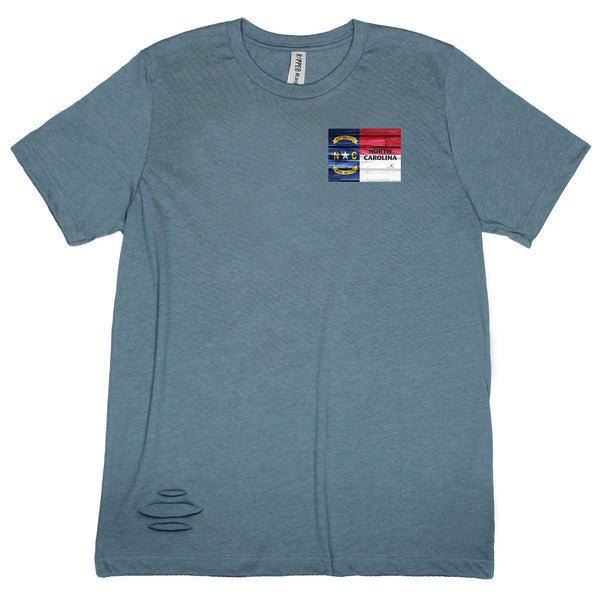 North Carolina Flag Ripped T-shirt