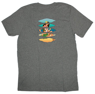 Buy deep-grey Retro Hula Girl Ripped T-shirt