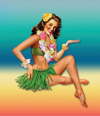 Retro Hula Girl Ripped T-shirt